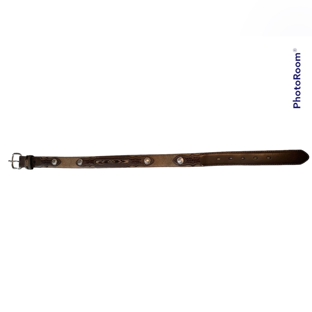Boys brown leather western belt